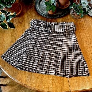 ZARA belted Tweedy Texture mini skirt S
